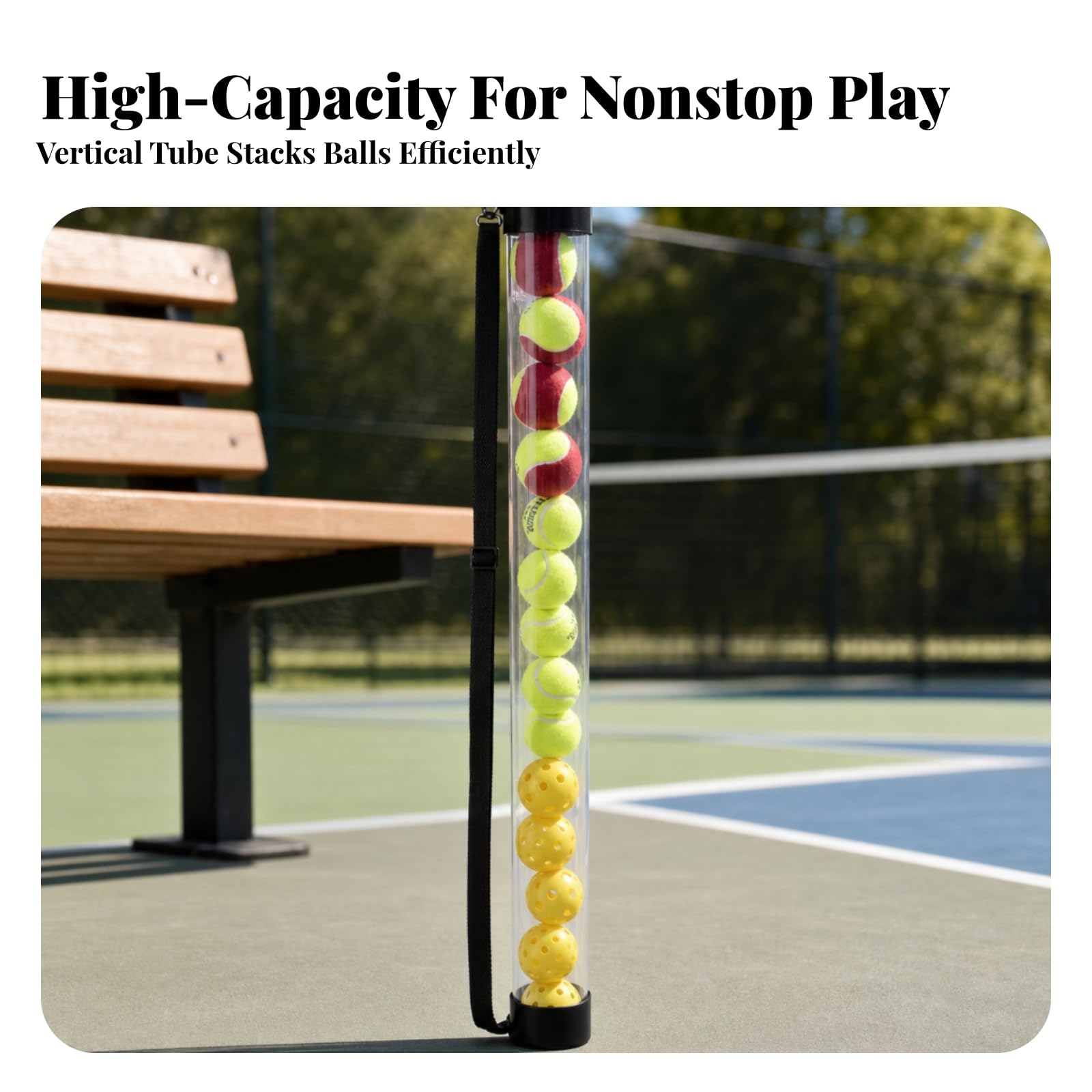 MERIGLARE Collecteur Balles Tennis | Ergonomique, Rapi, Ramasse-Balles Tennis Bandlière