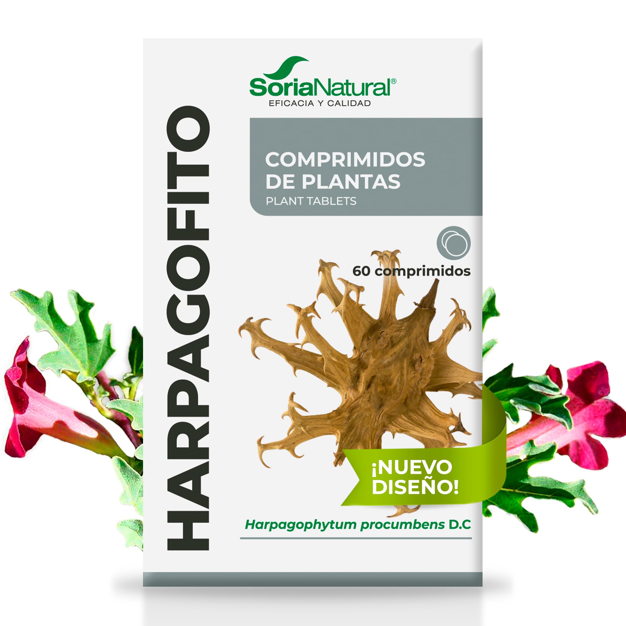 Soria Natural Harpagofito Comprimidos – Propiedades Analgésicas y Antiinflamatorias - Ayuda a las Articulaciones y Huesos – Favorece la Movilidad Articular - 60 comprimidos de 600 mg.