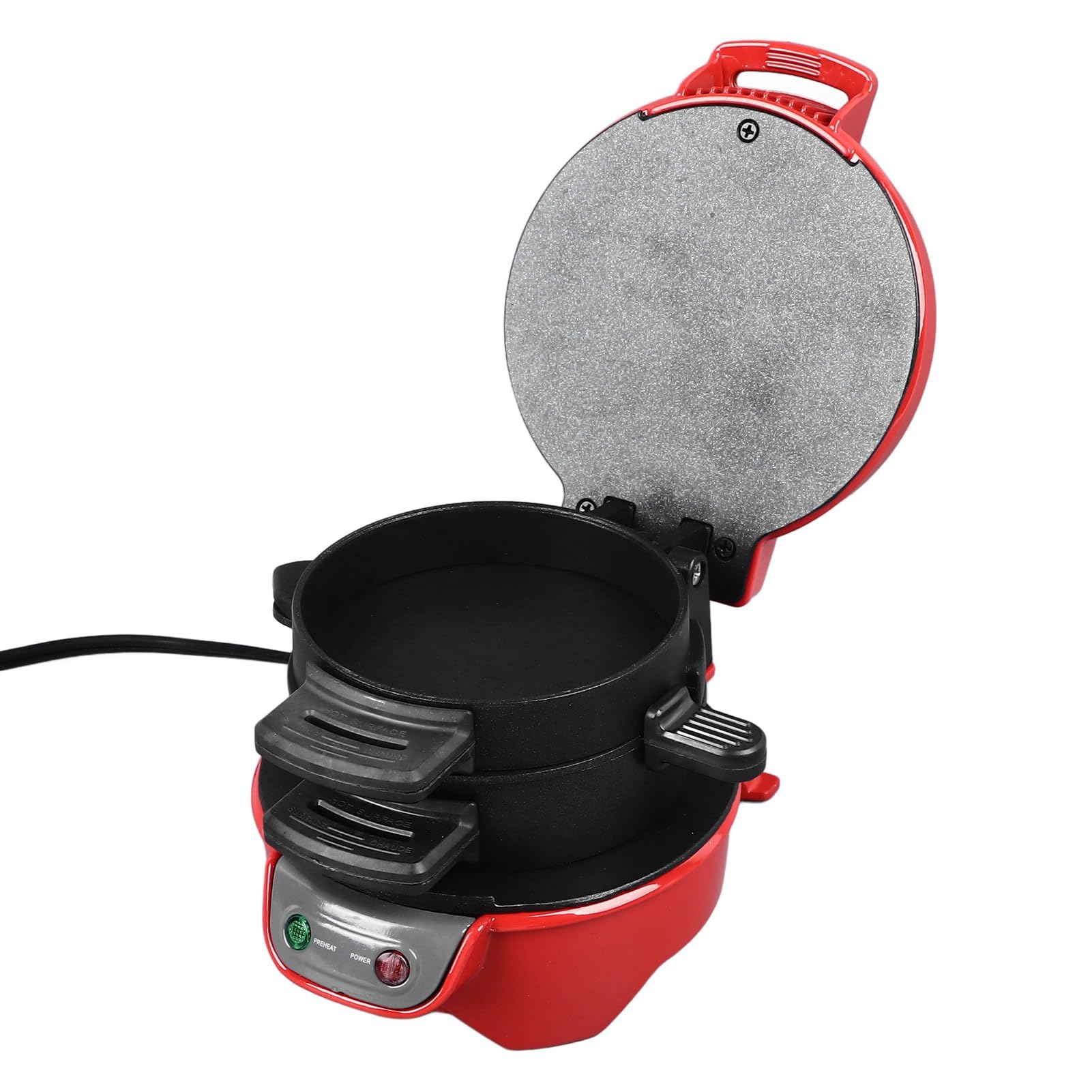 Jiawu Frühstücks-Maker, Antihaftbeschichteter Frühstücks-Maker mit Eierkocher, 600 W Aluminium-Kocher für Muffins, Croissants, Mini-Waffeln, Leicht zu (EU-Stecker 220 V)