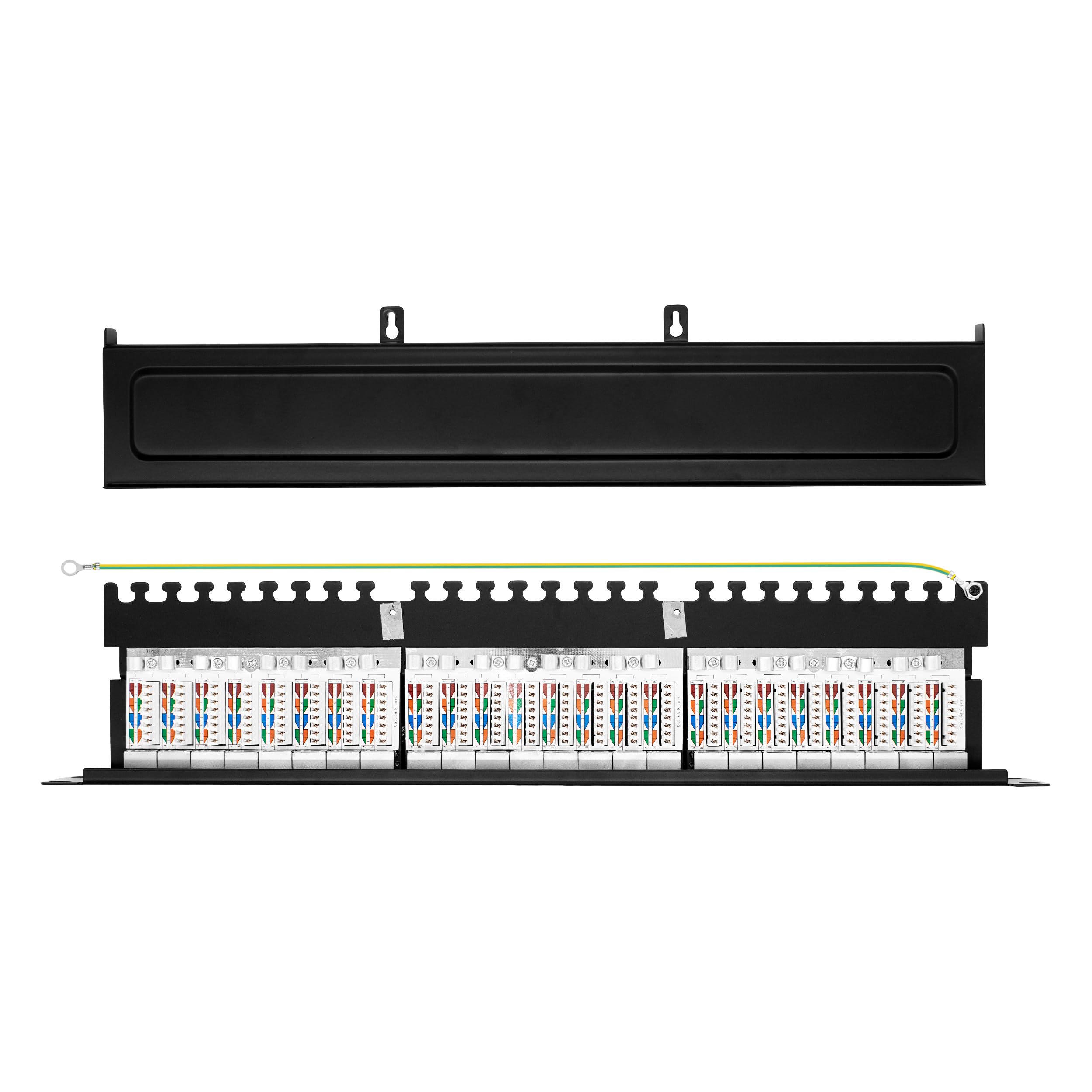 'Profesional Patch SCE Network – kat6 a CAT6 a Class EA 24 port Patch Panel Patch quemador de metal, Negro ral9004, STP 500 MHz, 10 Gbit, montaje en 19 el armario de red