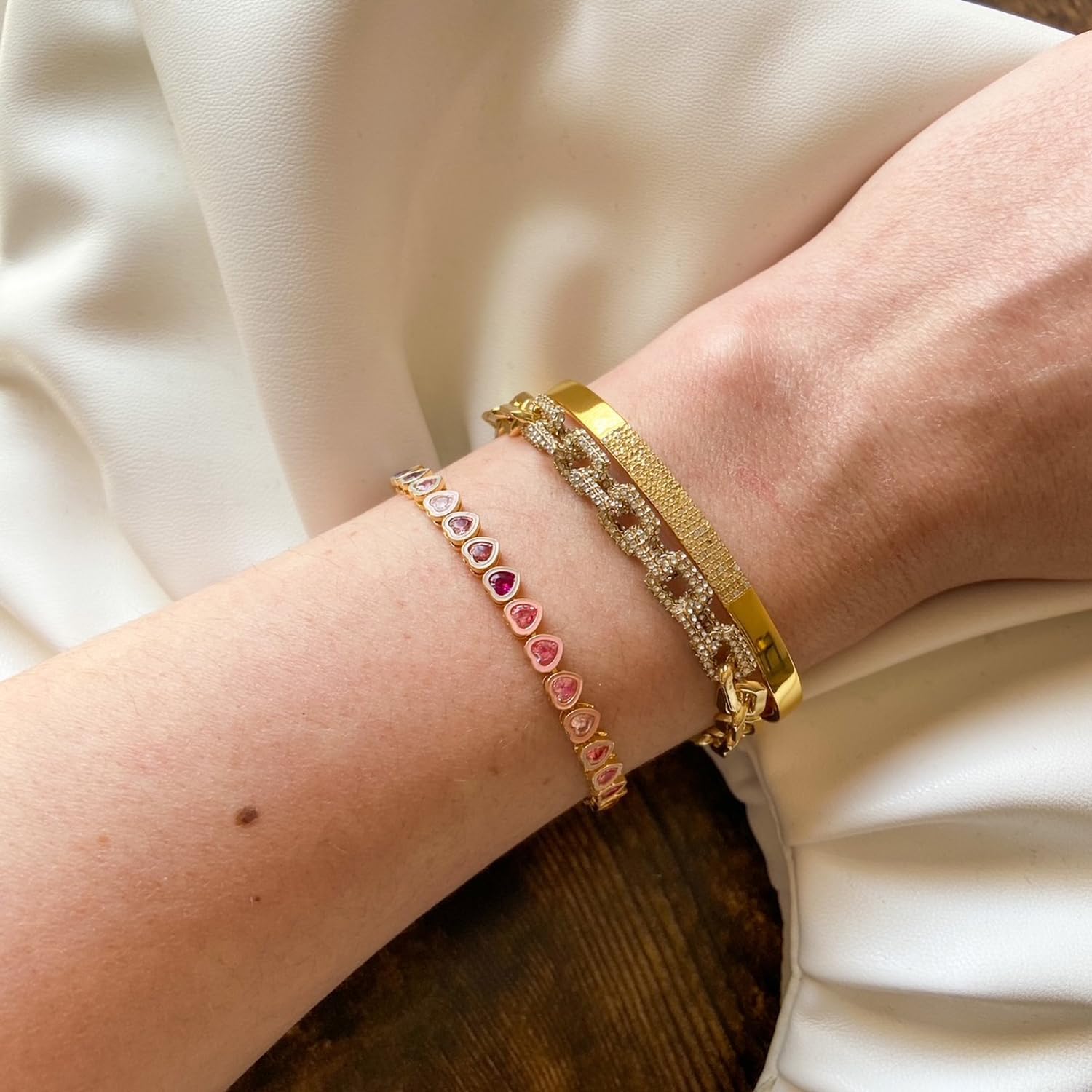 BaubleBar Kali Tennis Bracelet for Women - Classic Gold-Plated Bracelet w/Cubic Zirconia Crystals, Hypoallergenic, Perfect for Stacking, Women's Jewelry - Image 6