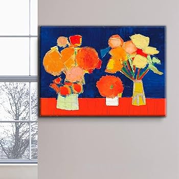 Amazon.co.jp: ニコラ・ド・スタール抽象帆布絵画花ポスターとプリント