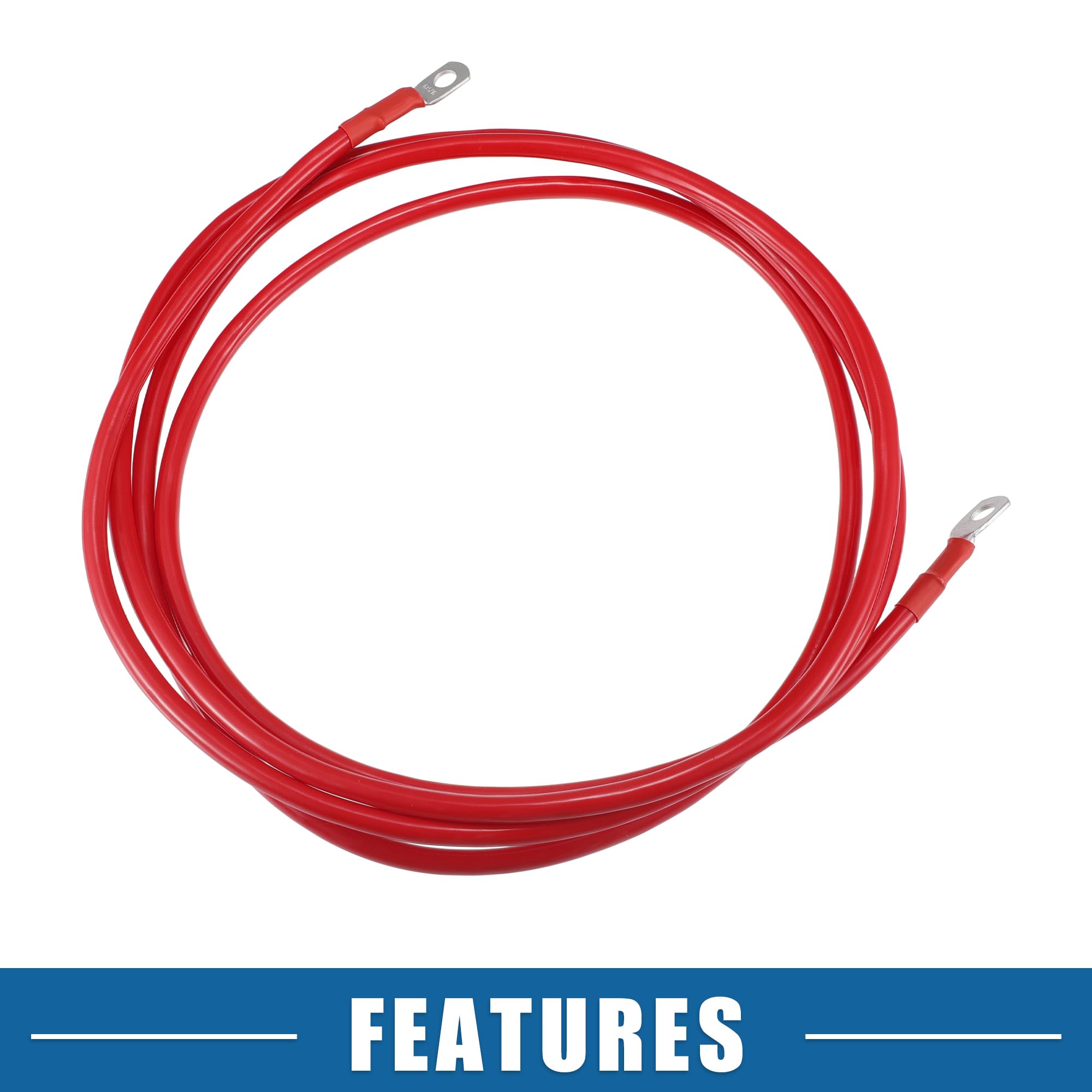 A ABSOPRO Câble De Batterie 6 AWG Rouge 1pc pour Voiture en Cuivre Pure