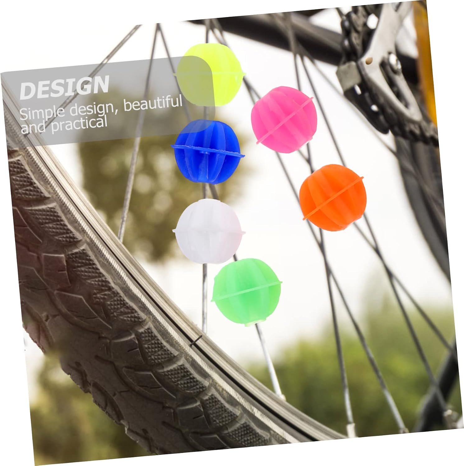 VICASKY 61pcs Bike Decorations for Adults Plastic Beads Wheel Beads Bike Wheel Clip