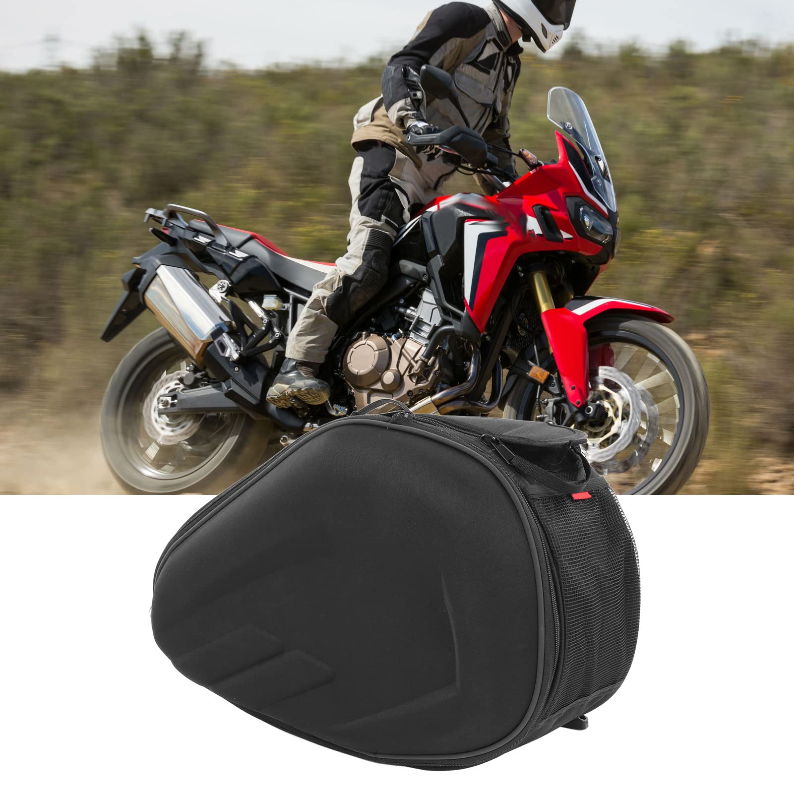Drfeify Motorrad-Satteltasche, 1 Paar, 600D-Oxford-Stoff, Motorrad-Seitentaschen, 36 L Bis 58 L, Erweiterbare Kapazität mit Regenschutz für Reisen, Pendeln, Tourenfahrer (Black)
