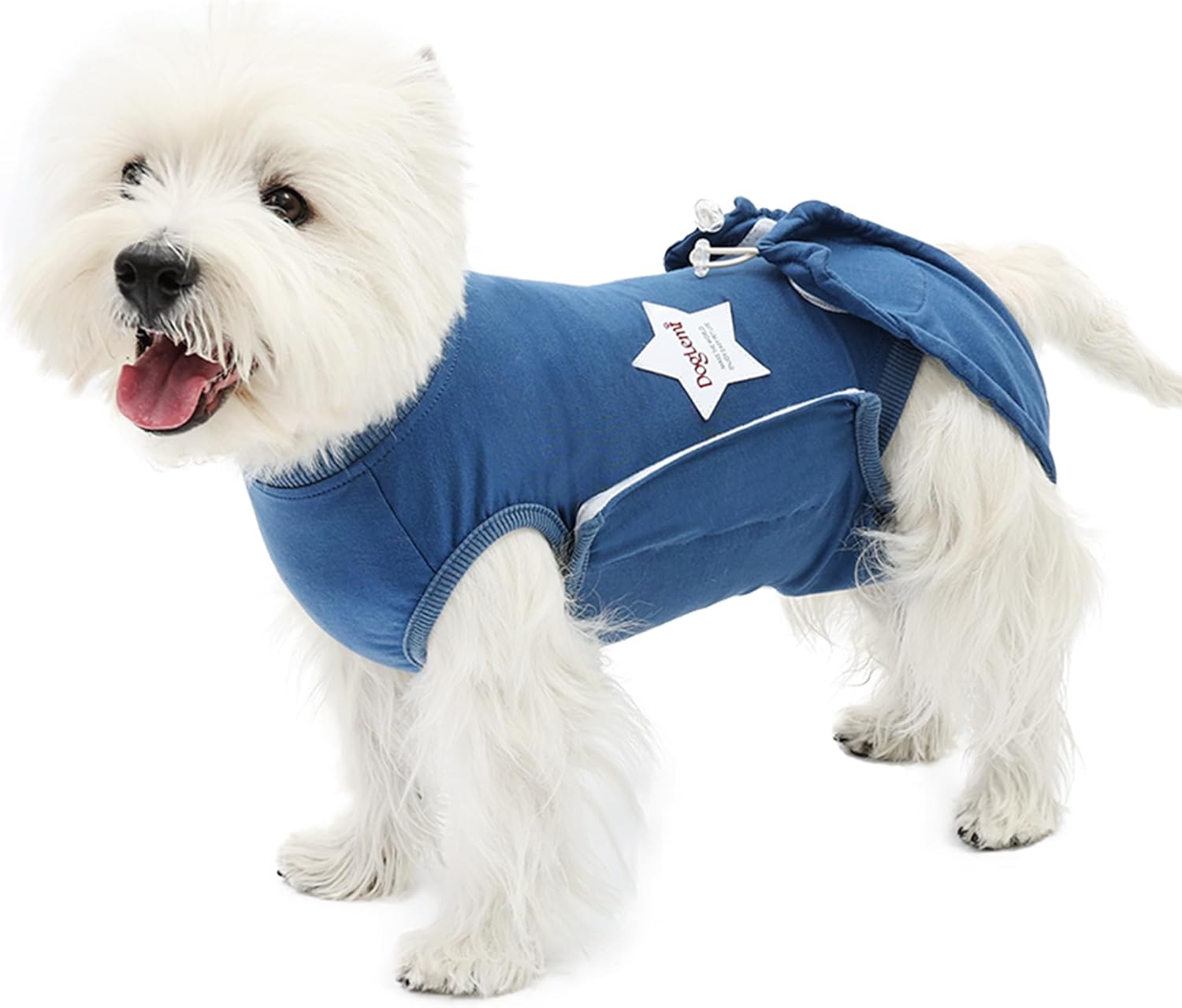 Ducclume Dog Recovery Suit, Surgical Recovery Suit for Dogs Cats After Surgery, Anti-Licking Postoperative Suit,E-Collar Alternative Bodysuit for Large and Small Dogs Puppy (Blue, M)