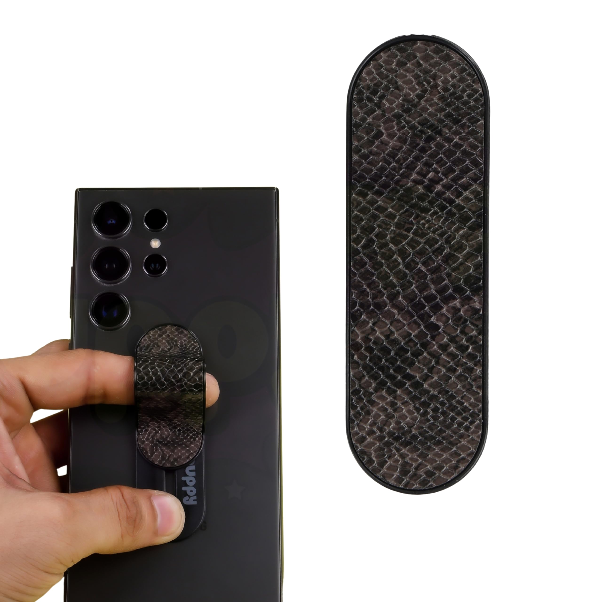 guppy Phone Holder for Hand & Mobile Back Holder Grip for Android iPhone and iPad, Finger Grip & Mobile Holder, Works as iPhone Stand & Android Phone Stand(Pack of 1, Designed) (Leather Black) (B0D926H8RP) Amazon Price History, Amazon Price Tracker