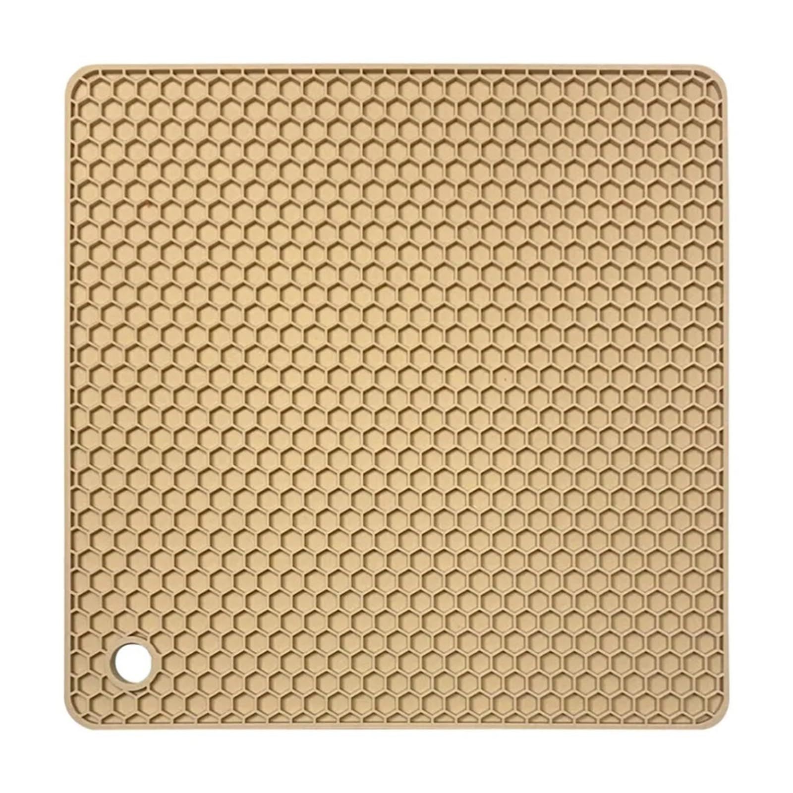 Tapis carré en silicone de 18cm Nordic Beige comme manique de table de cuisine