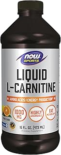 NOW FoodsSports Nutrition, L-Carnitine Liquid 1000 mg, Highly Absorbable, Citrus, 16-Ounce