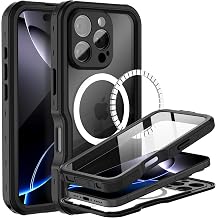 BEASTEK Waterproof Case for iPhone 16 Pro Max, MagSafe Shockproof Dustproof IP68 Case with Built-in Screen Protector and Mag Safe Anti-Scratch Magnetic Cover 6.9 Black