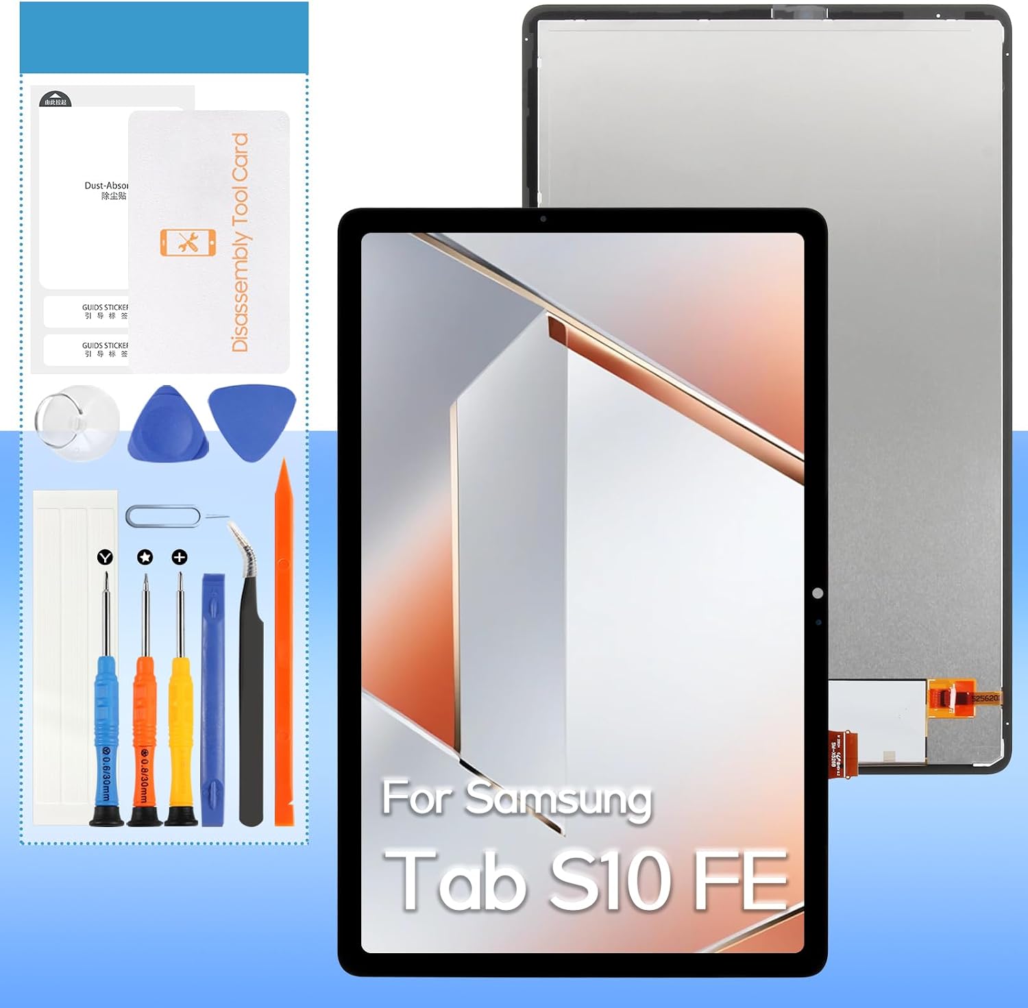 for Samsung Galaxy Tab S10 FE Screen Replacement SM-X520, SM-X526, SM-X526B 10.9" LCD Display Touch Digitizer Assembly with Repair Kits
