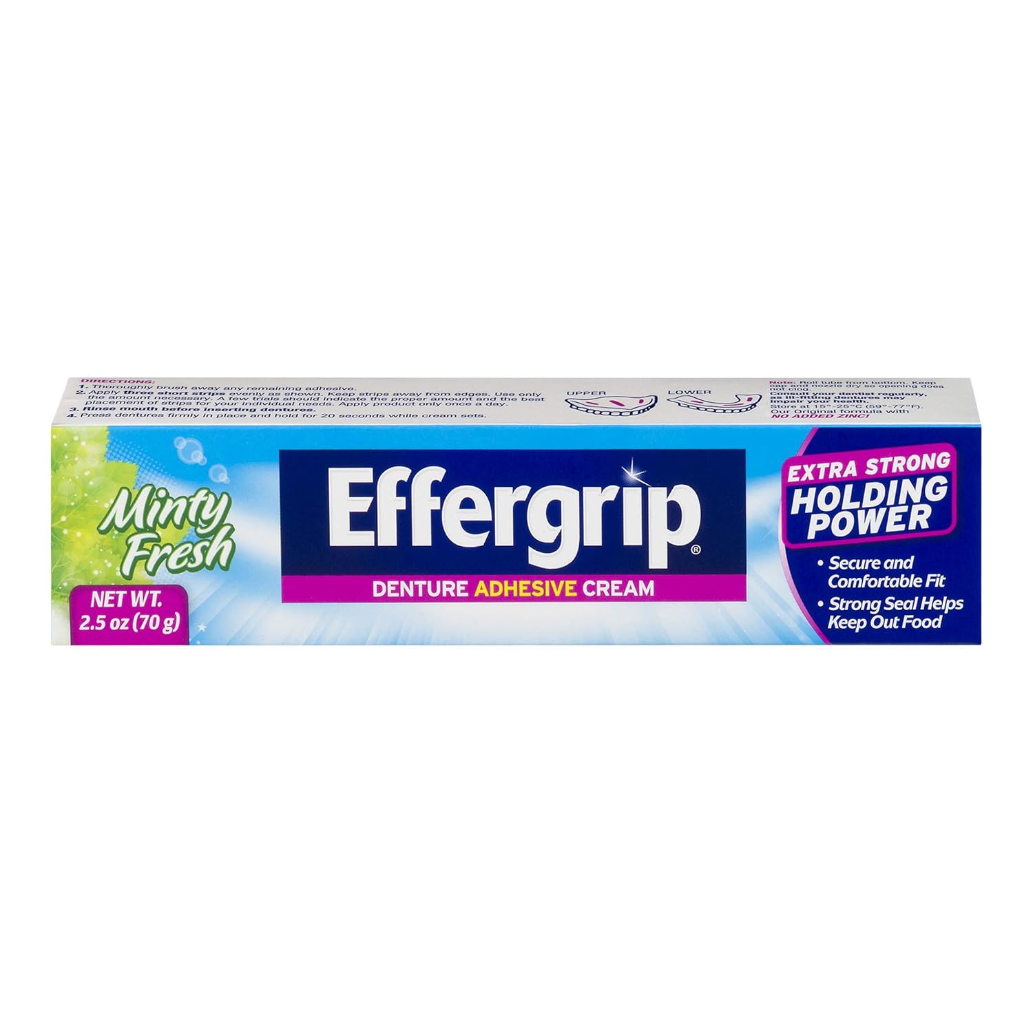 Effergrip Denture Adhesive Cream, Extra Strong Holding