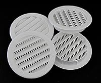 Vista 8 de JSP Manufacturing - Rejilla de ventilación de 3" redonda de plástico para soffit, pantalla para reptiles, rejilla de ventilación (12, Blanco)