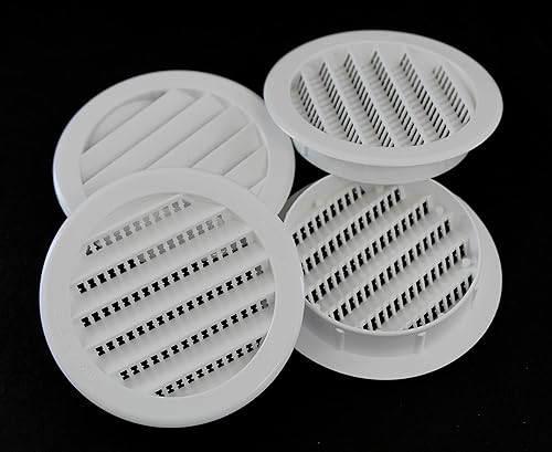 Miniatura 9 de JSP Manufacturing - Rejilla de ventilación de 3" redonda de plástico para soffit, pantalla para reptiles, rejilla de ventilación (12, Blanco)