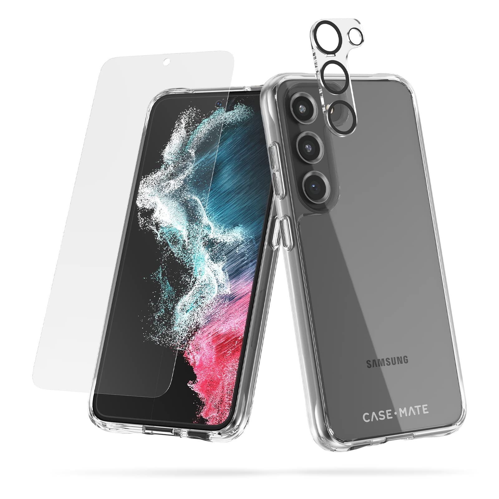 Case-MateSamsung Galaxy S23 Ultra Case [3in1] with FlexiShield Screen Protector & Camera Lens Protector [6.8"] [12FT Drop Protection] Tough Clear Phone Case -Shockproof, Anti-Yellowing, Anti-Scratch