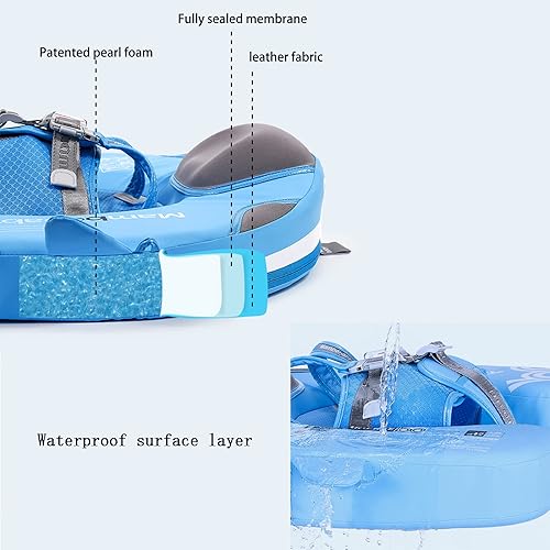 Miniatura 9 de Mambobaby Flotadores con toldo y cola, flotador de bebé no inflable para piscina, añade cola, evita voltear natación, entrenador, flotadores de bebé