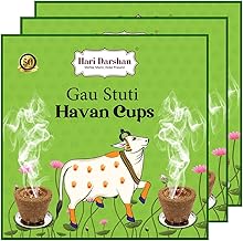 Hari Darshan Gau Stuti Sambrani Cup – 36 Cups | Pure & Natural Sambrani Dhoop Cup for Pooja Havan | Guggal Loban Dhoop with Soothing Aroma for Rituals & Festivals Pack of 3 (12 Each + Burner Plate)