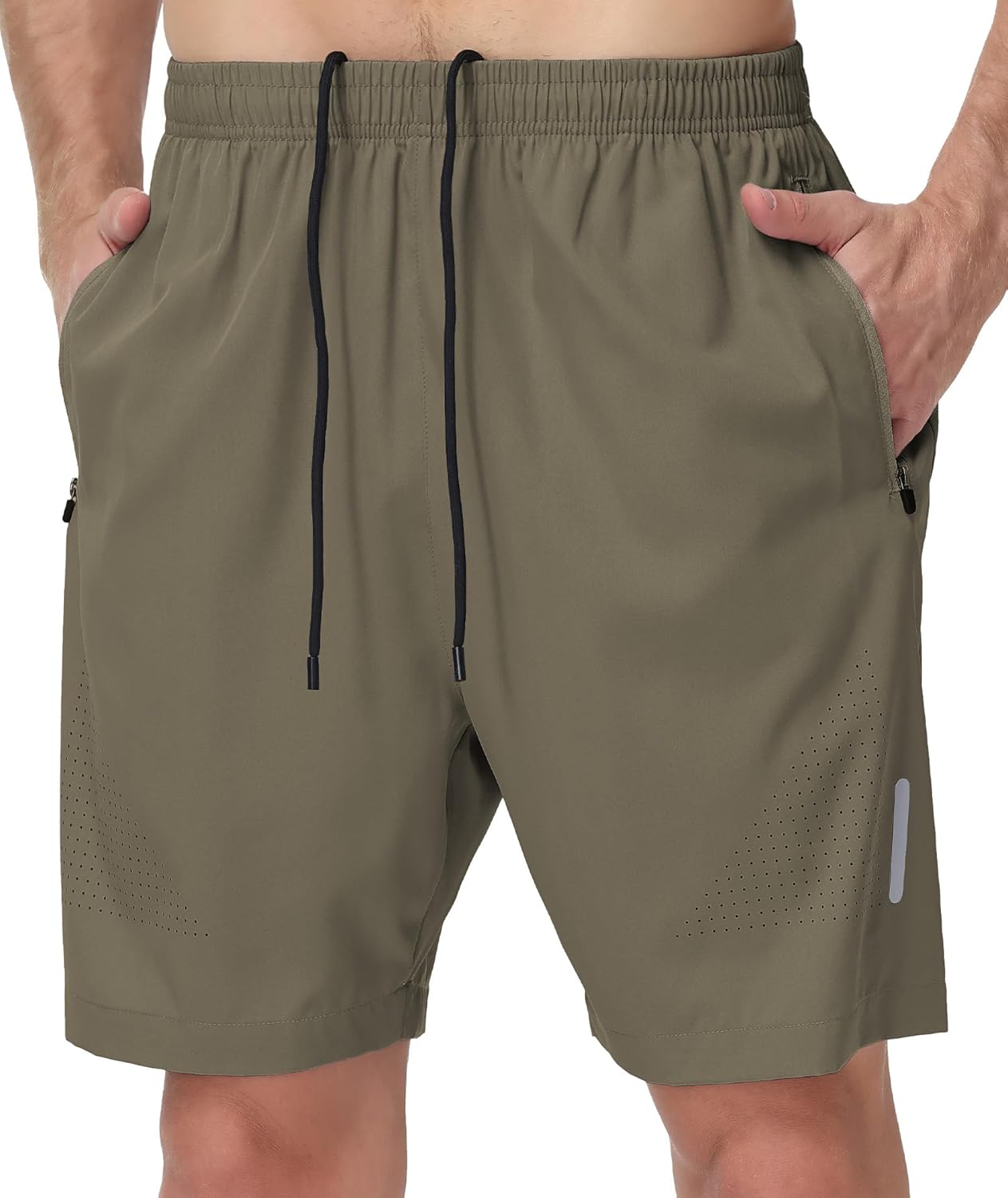 UUMIAER Mens Athletic Gym Shorts 7" Utra-Light Quick Dry Running Workout Basketball Shorts with Zipper Pockets Sports Tennis
