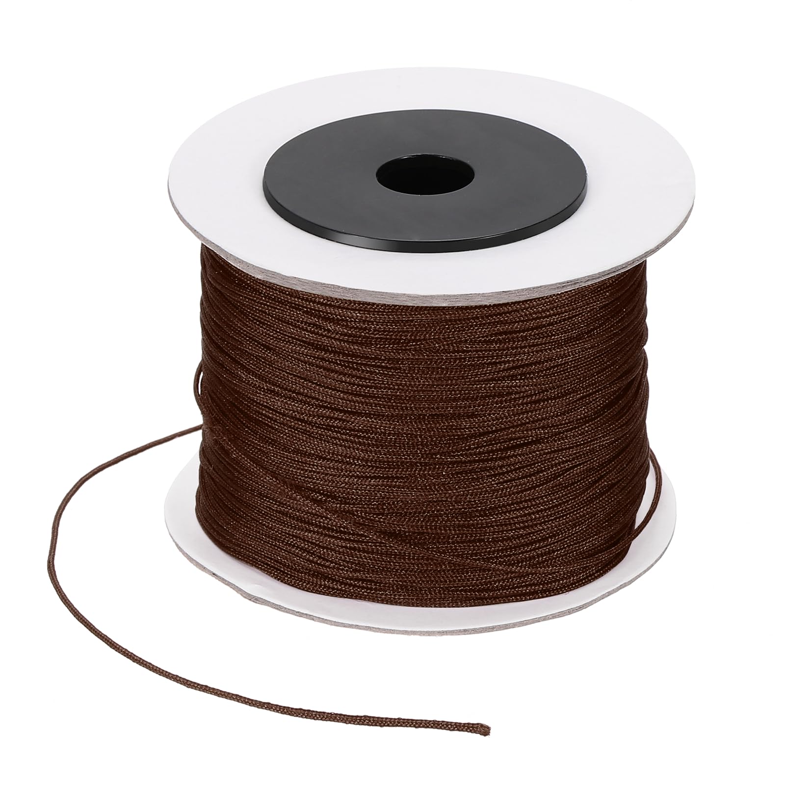 PATIKIL 110 Yard Nylon String for Bracelets, 0.8 mm Nylon Rope Cord Braided Ornament Lanyard Thread Universal Blinds Pull Strings for DIY Craft Bead Bracelet Making, Light Brown