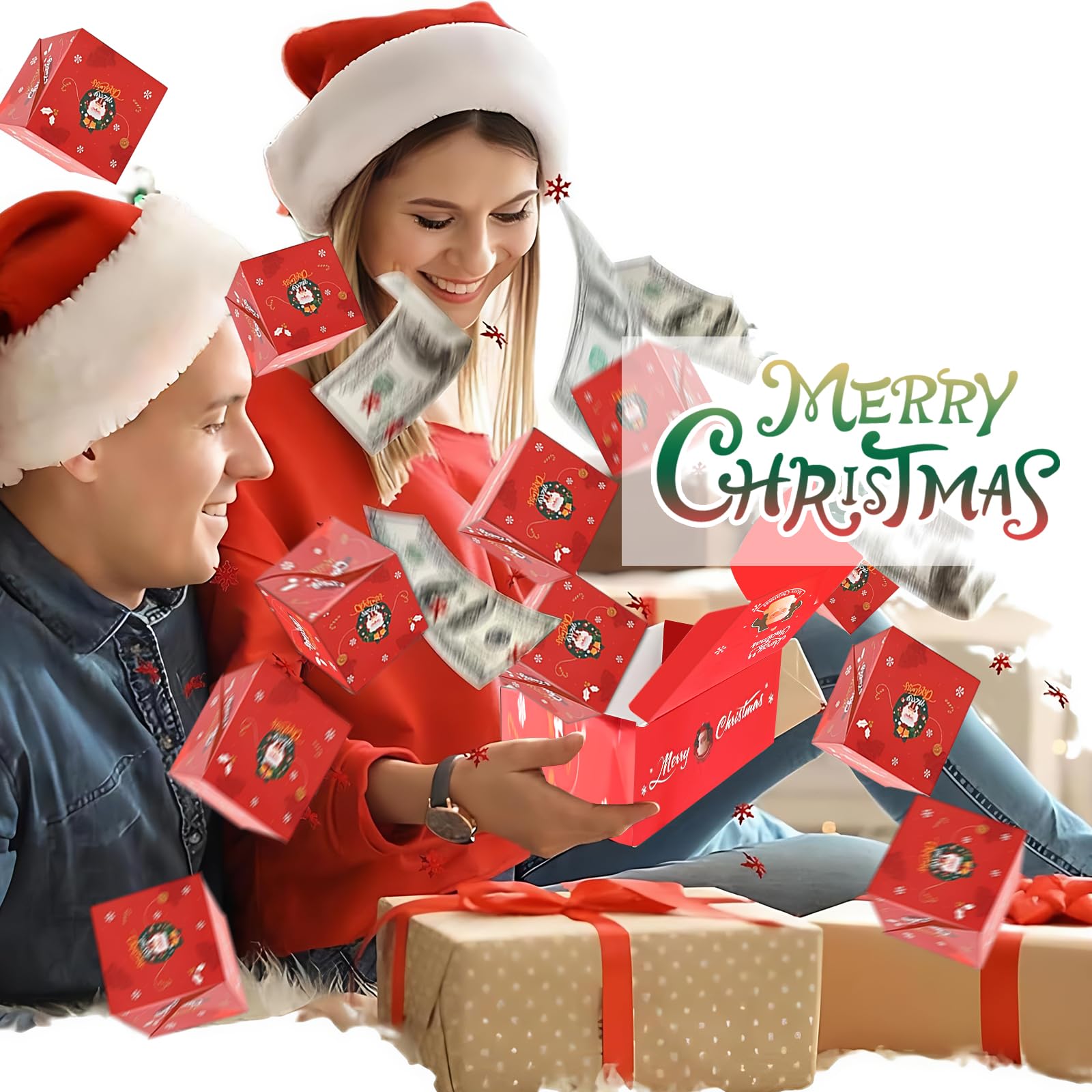 Caja de regalo sorpresa de 12 piezas, caja sorpresa de Navidad 2024, caja de regalo de explosión para dinero, caja de regalo desplegable para dinero en efectivo, juego de caja de regalo sorpresa de