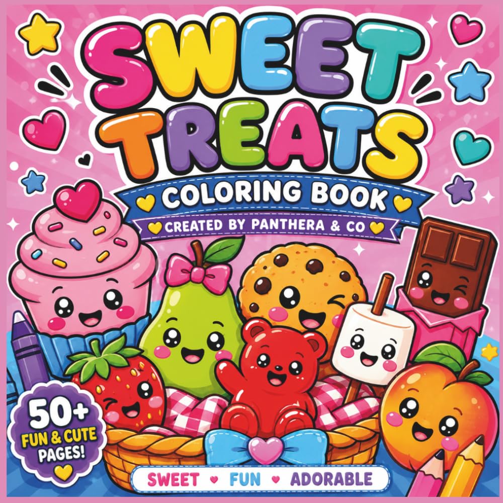 Bold & Easy Sweet Treats Coloring Book: Cute Cupcakes, Cookies, Candy, Fruit & Desserts for Relaxing Coloring Fun (Bold & Easy Colouring Books)