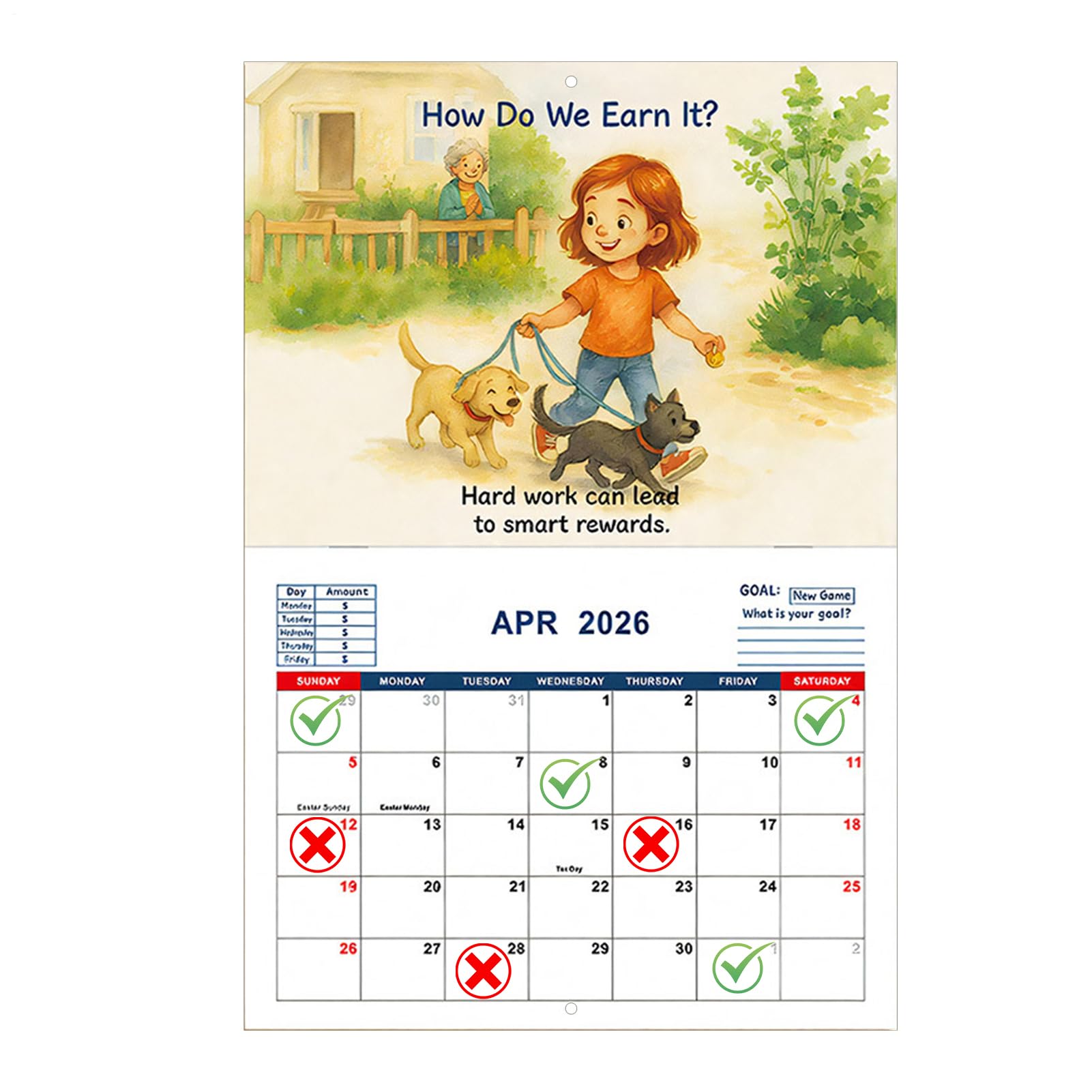 yupeuooe 2026年 子供向け金融リテラシーカレンダー - 子供のお金管理計画カレンダー | インタラクティブなSTEM学習ツール 自宅のデイケアセンター 旅行幼稚園