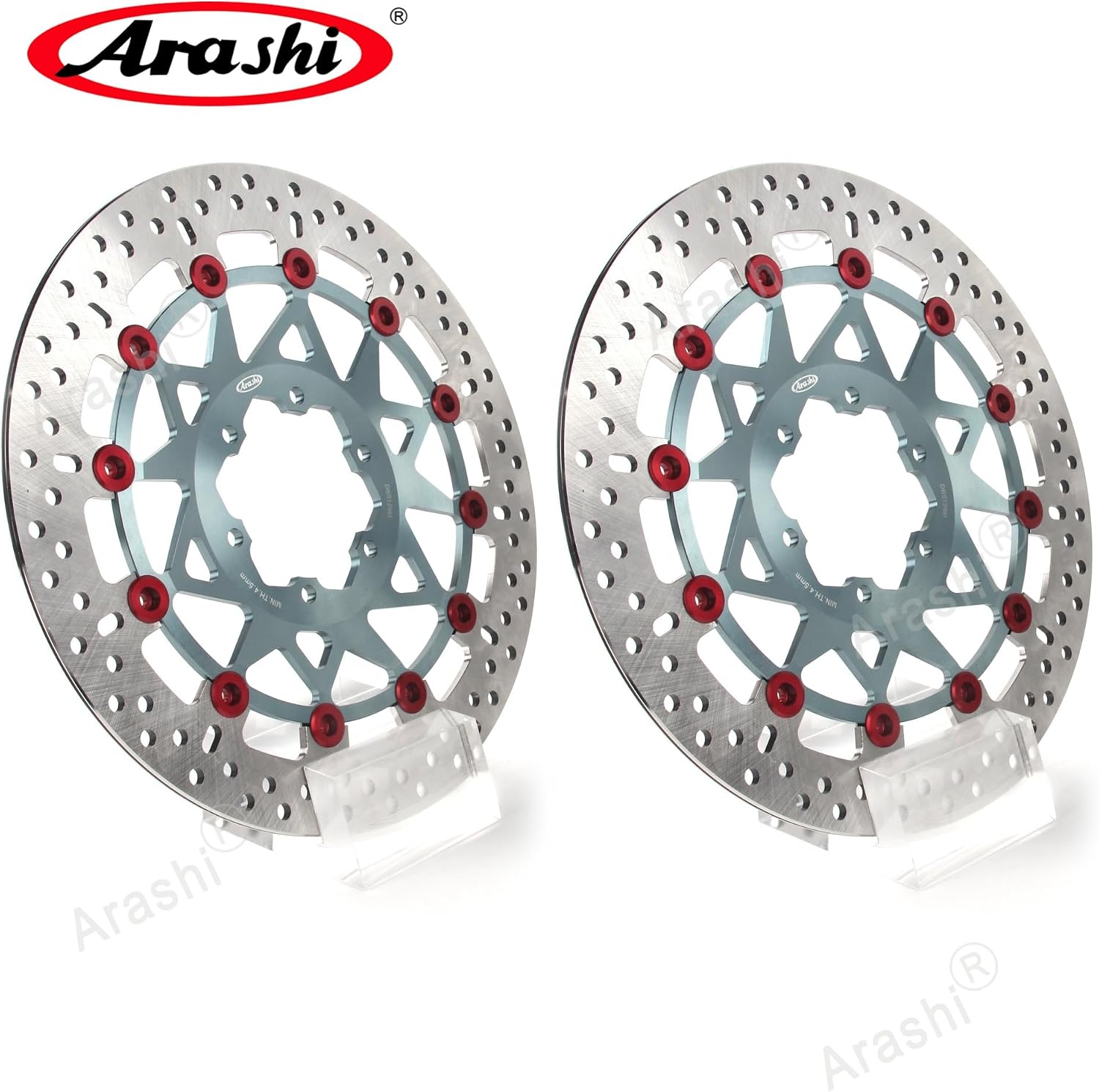 Arashi Front Brake Discs Rotors for BMW S1000RR S1000R S1000XR 2019-2025 Version M, Motorcycle Replacement Accessories Parts Gray
