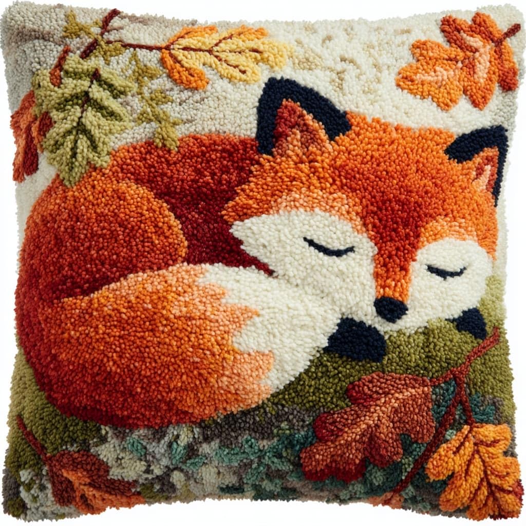 kitphoenix Latch Hook Embroidery Kits Red Fox 43Cmx43Cm