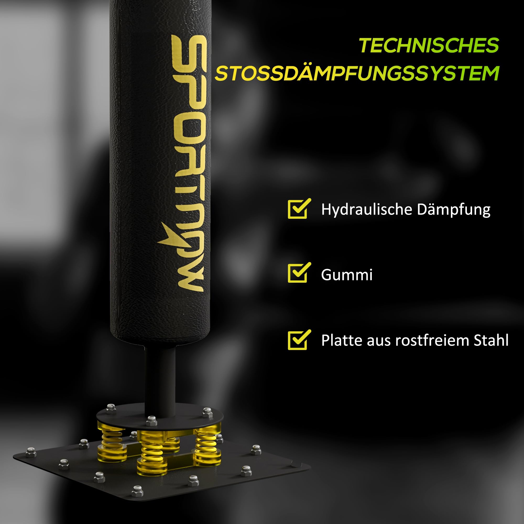SPORTNOW Boxsack freistehend 140-205cm aufblasbarer Standboxsack mit Pumpe, Saugfuß 2 Reflexsbälle Punchingball Set höhenverstellbar Kickboxsack Speed Ball für Erwachsene Jugendliche Krafttraining