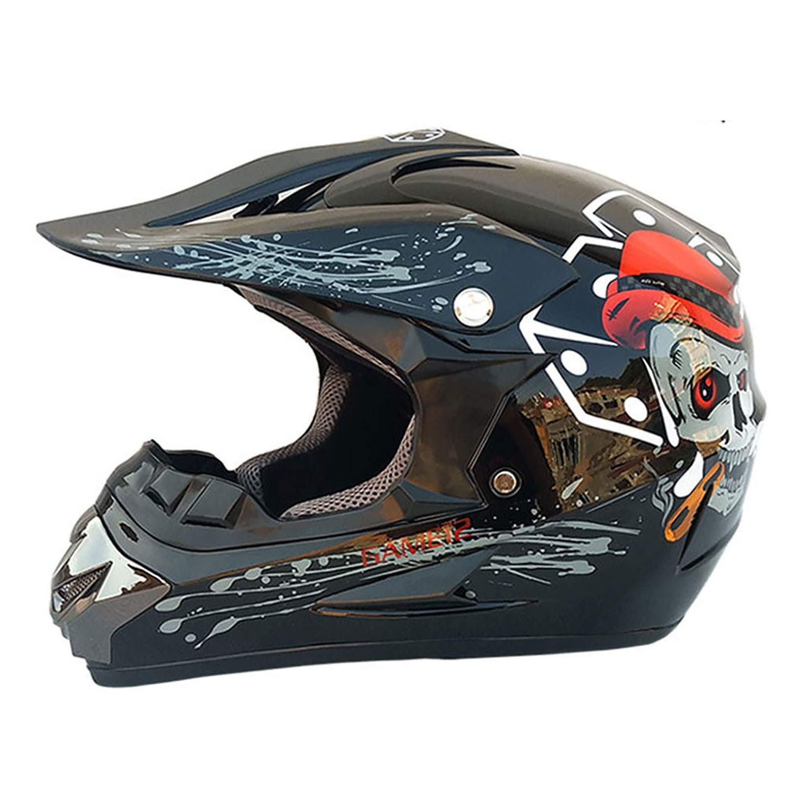 Mountain Bike Helmet, Cycle Helmet for Men And Women with Goggles, Face  Mask and Hard Shell Gloves, Adult Motorcycle Motocross Helmet Set Motorbike 