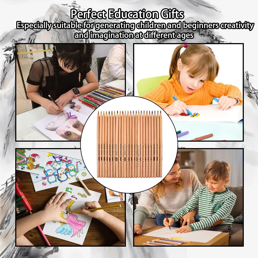 24 Matite Arcobaleno 4 In 1: Set Matite Colorate Multicolore Per Disegnare E Colorare