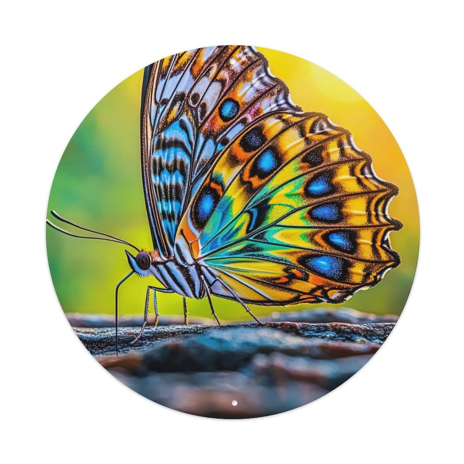 Animal Artwork Little Butterfly on The Road Metal Tin Sign