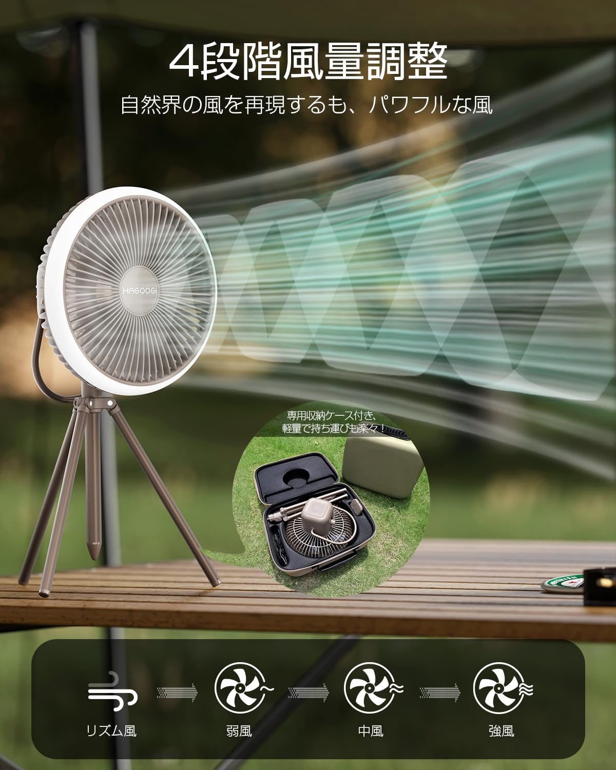 Amazon.co.jp: 【2026改良モデル】HAGOOGI キャンプ 扇風機 アウトドア
