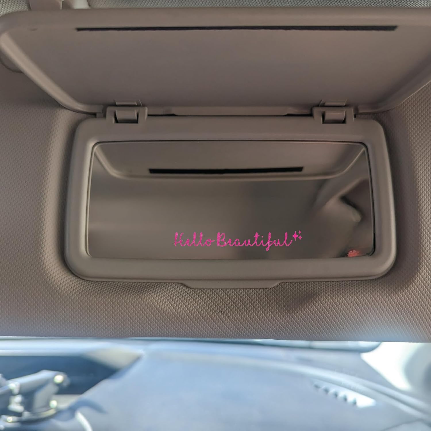 I Love You Drive Safe Mirror Sticker, Car Stickers for Women, Rearview Mirror Decal, Cute Car Decals, Valentines Day Gifts for Her, Him (Hello Beautiful - Pink) - Image 4