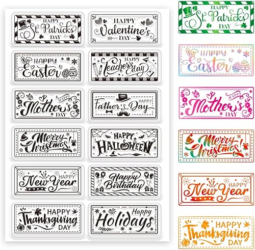 Miniatura 12 de INFUNLY Sellos transparentes de flores de pájaros retro para hacer tarjetas, insectos y sellos de texto, sellos de silicona transparente, sello de