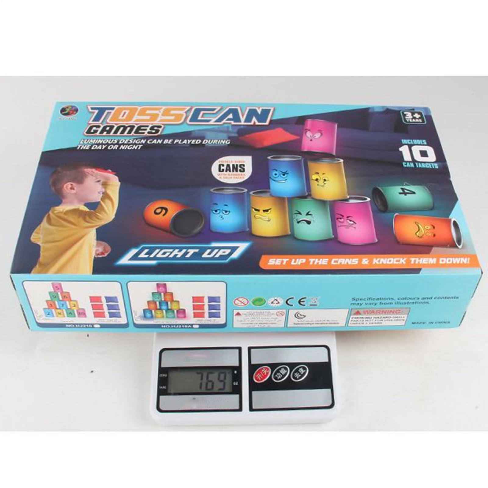 CAN Bean Bag Bag Games - 10,2x7cm, zabawna gra imprezowa dla dzieci ze światłami LED do zabawy na świeżym powietrzu w pomieszczeniach, wakacyjna rozrywka między interaktywnym wyzwaniem