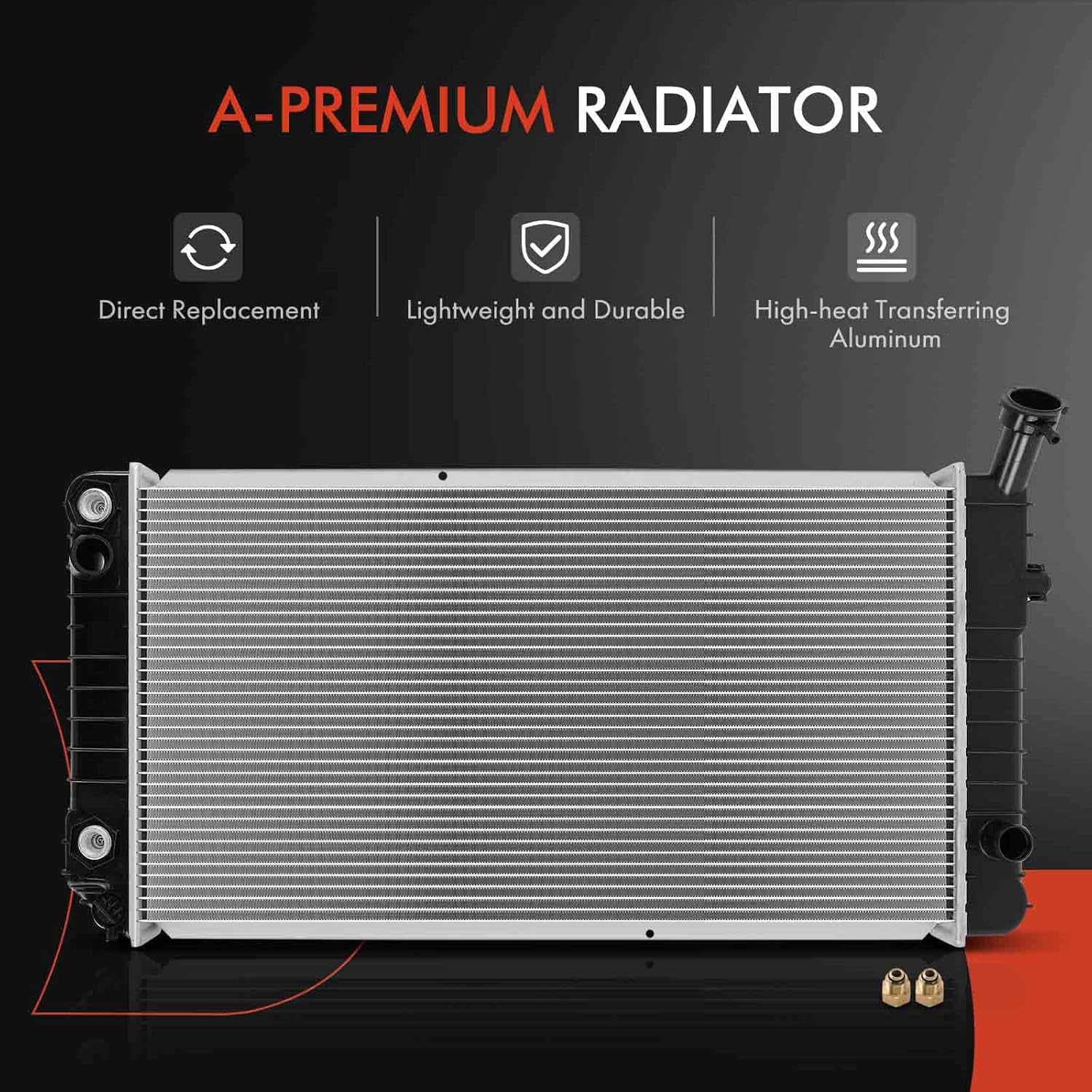 A-Premium Engine Coolant Radiator Assembly with Transmission Oil Cooler Compatible with Chevrolet Lumina & Oldsmobile Cutlass Supreme & Pontiac Grand Prix, Replace# 52453548, 52453958