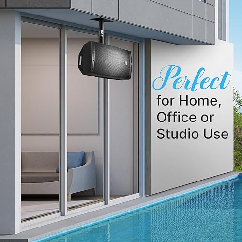 Miniatura 6 de Pyle Universal Speaker Mounting Bracket - Ceiling & Wall Speaker Mount with Adjustable Swivel Tilt, 13.4" Retractable Telescopic Arm, 75 lbs Max