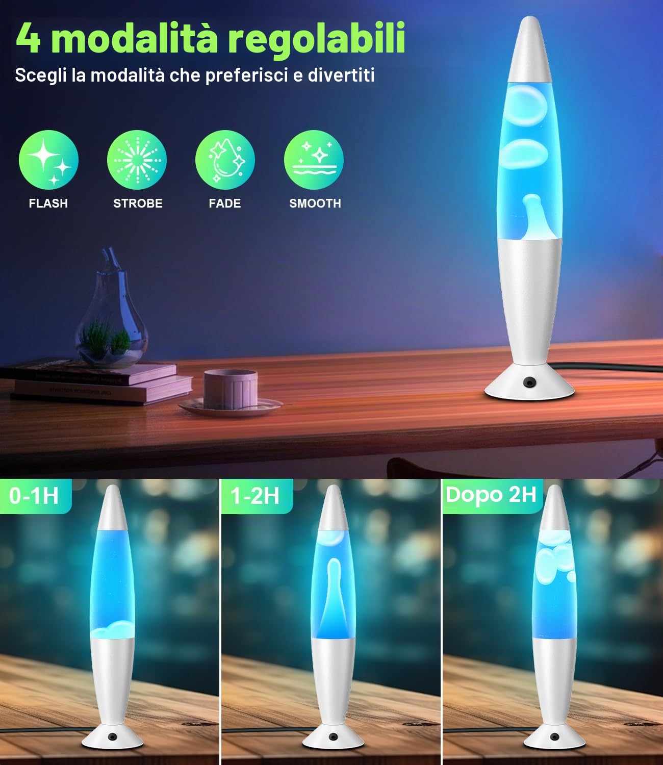 Lampada La LED con Telecomando, 17 Colori a Ricambio Modalità Automatica, Timer 8 Ore, Portata 15m, Lampada Atmosfera per Camera da Letto, Ufficio, Salotto