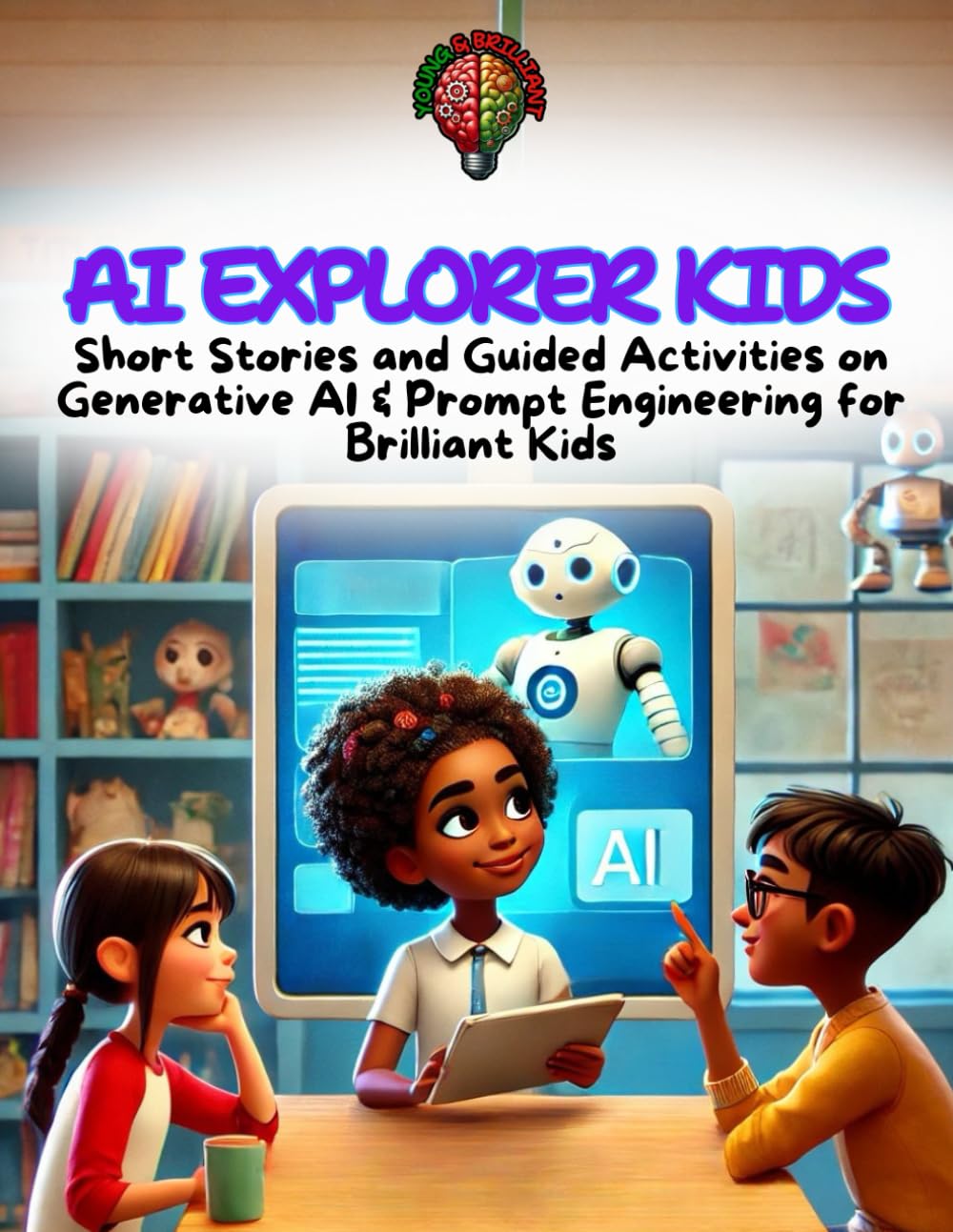 AI Explorer Kids: STEAM Short Stories and Guided Activities on Generative AI & Prompt Engineering - STEAM Building Skills for Kids Age 8 - 12 (Young & ... to Generative AI Series for Kids 8 - 12)