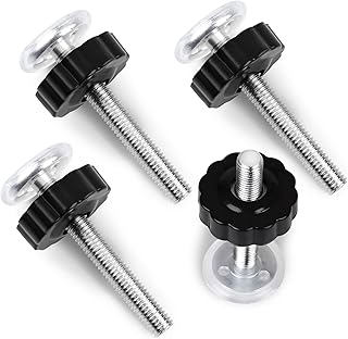 Rongrong 4 Packs Pressure Mounted Baby Gates Threaded Spindle Rods, Walk Thru Gates Accessory M10 x 10MM Screw Bolts Kit for Baby Gates Stair Gates Dog Gate Pet Gates (Black)