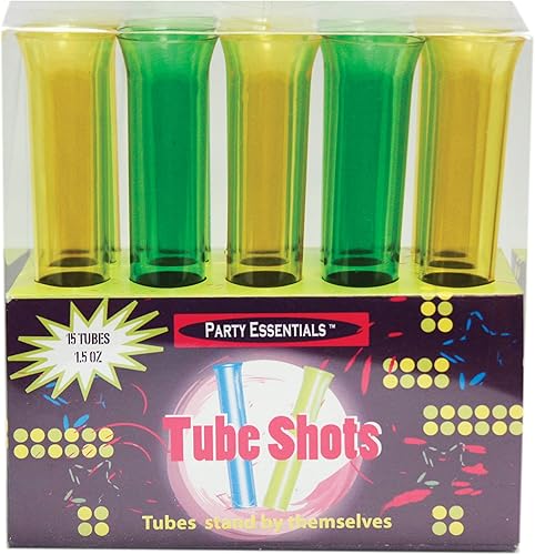 Miniatura 3 de Party Essentials Party Supplies - Vasos de plástico de 1.5 onzas para licor, whisky, tequila, vodka, 15 unidades, dorado y verde
