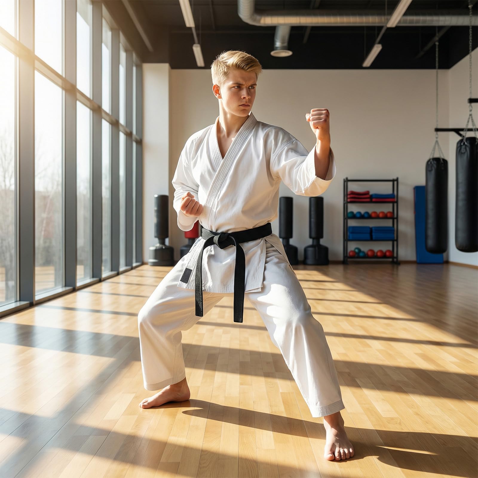 Ceinture de jiu jitsu de 280 cm de long et 4 cm de large - En coton résistant - Pour sports de combat, judo, karaté et lutte - Noir