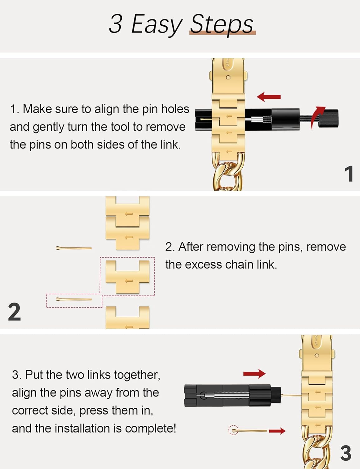 Gold Watch Band Women Compatible with Apple Watch 42mm(S3/2/1) 44mm 45mm 46mm 49mm Adjustable Metal Band Jewelry Chain Link Bracelet Strap for iWatch Series 10/9/8/7/6/5/4/3/2/1/SE/Ultra - Image 8