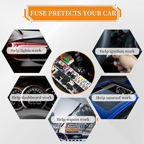 Automotive Fuses Assortment Set 120-Piece Vehicle Fuse Assortment Vehicle Parts Replacement Tools & Accessories for Mechanics Enthusiasts & Beginners with Motorcycle Compatibility