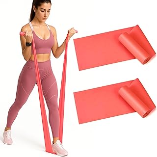 2 fasce di resistenza professionali, senza lattice, elastiche, per allenamento, per donne o uomini, set di fasce per esercizi per fisioterapia, yoga, pilates