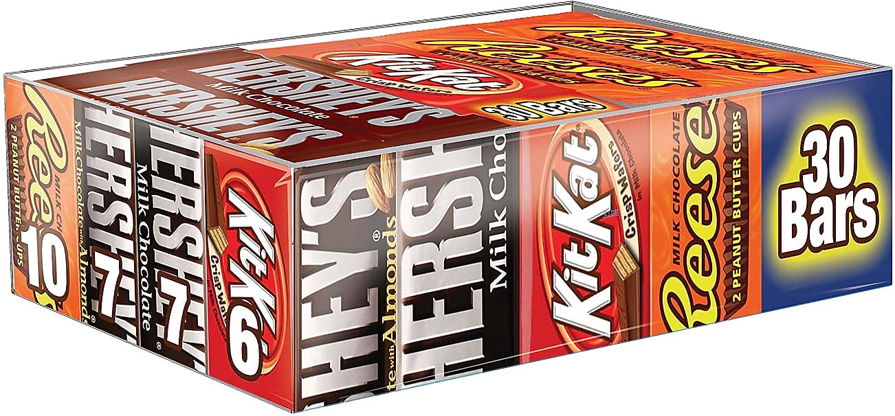 Hershey's, Kit Kat & Reese's Milk Chocolate Assortment Candy Bars - 45oz Bulk Pack, 30 Full-Size Individually Wrapped Bars