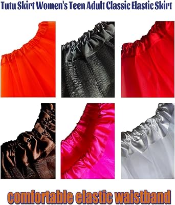 Women's Teen Adult Tutu Skirt Elastic Tulle Tutu Skirt Women Short Dance Ballet Tutu Halloween Christmas Dress Costume