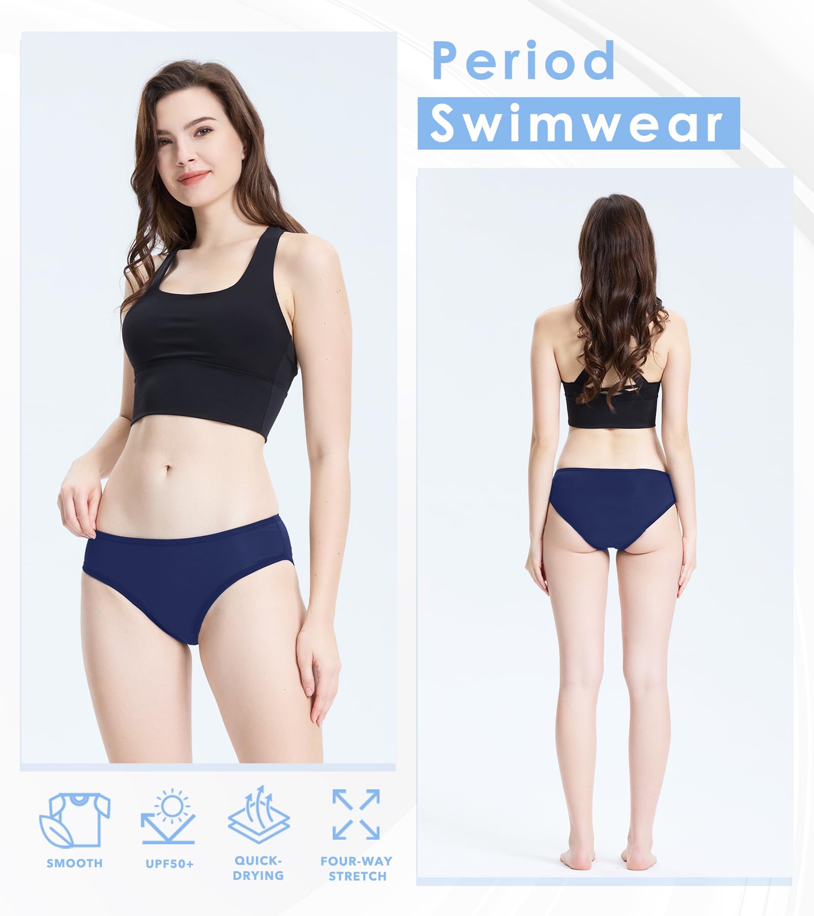 Maillot de bain menstruel anti-fuite pour femmes, filles, adolescentes