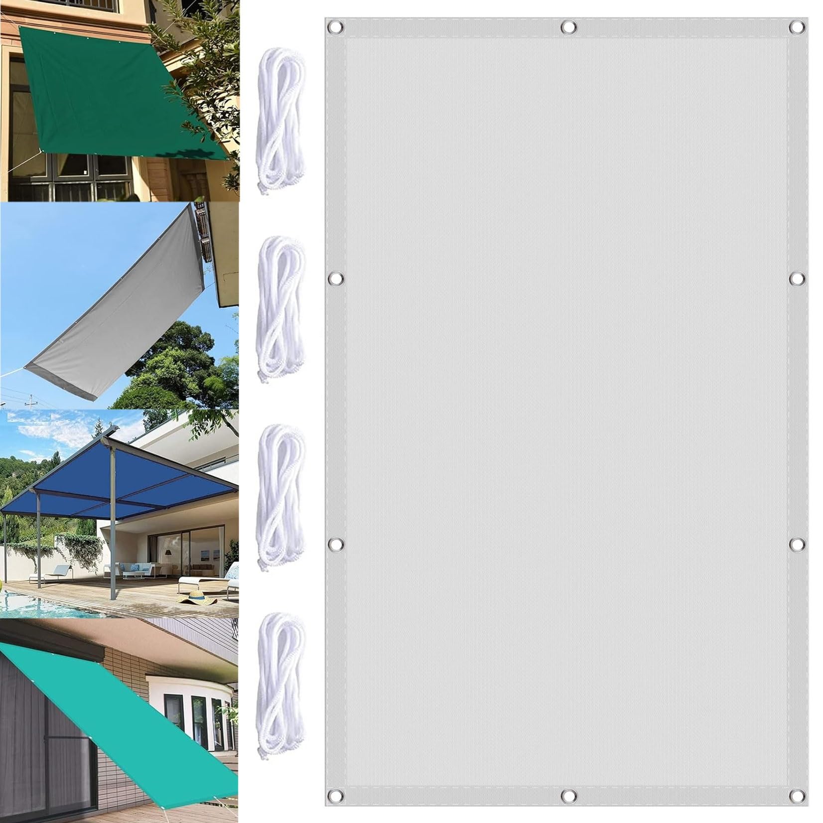 Voile solaire extérieure anti-vent 1.4 x 3.4 m pour ombrager un balcon